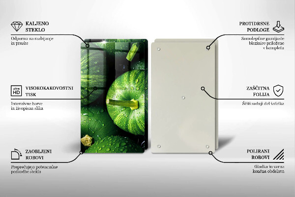 Sklo za varnú dosku Zelené tekvice