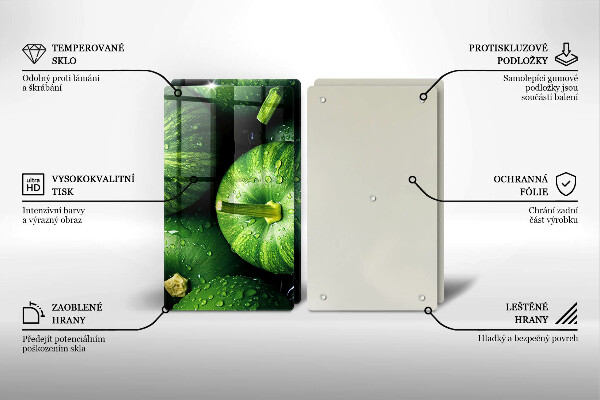 Sklo za varnú dosku Zelené tekvice