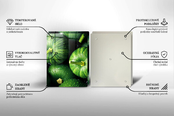 Sklo za varnú dosku Zelené tekvice