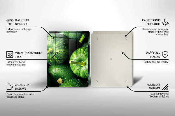 Sklo za varnú dosku Zelené tekvice