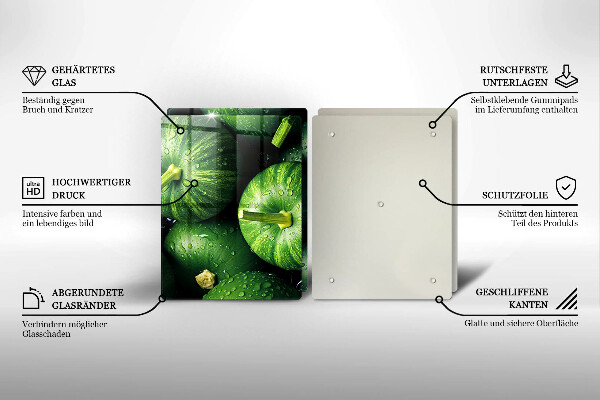 Sklo za varnú dosku Zelené tekvice