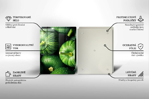 Sklo za varnú dosku Zelené tekvice