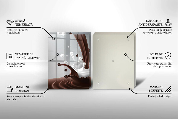 Sklo za varnú dosku Mlieko a čokoláda