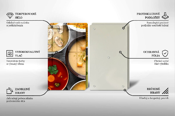 Sklo za varnú dosku Farebné polievky