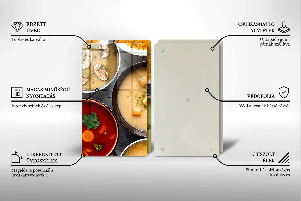 Sklo za varnú dosku Farebné polievky