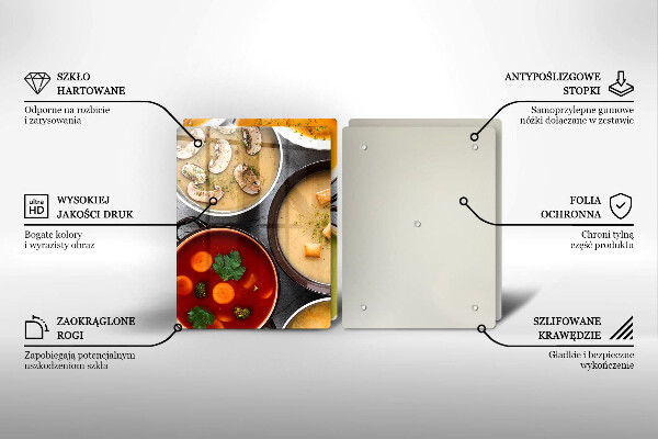 Sklo za varnú dosku Farebné polievky
