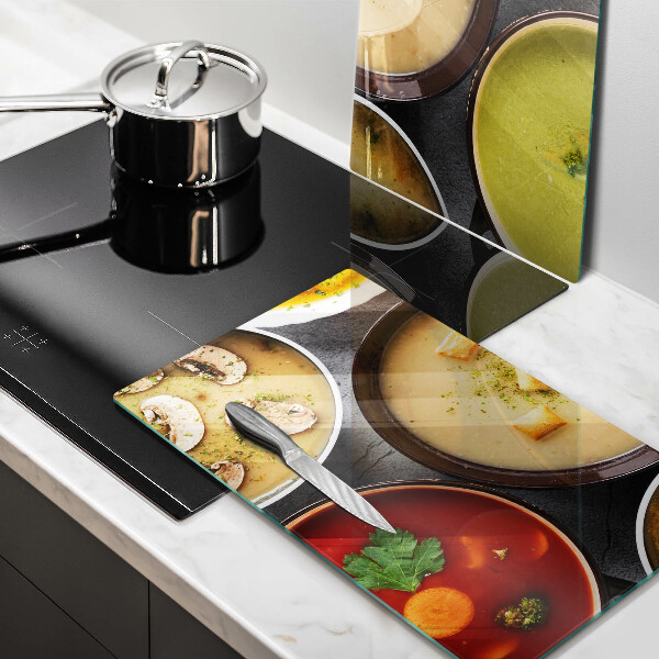 Sklo za varnú dosku Farebné polievky