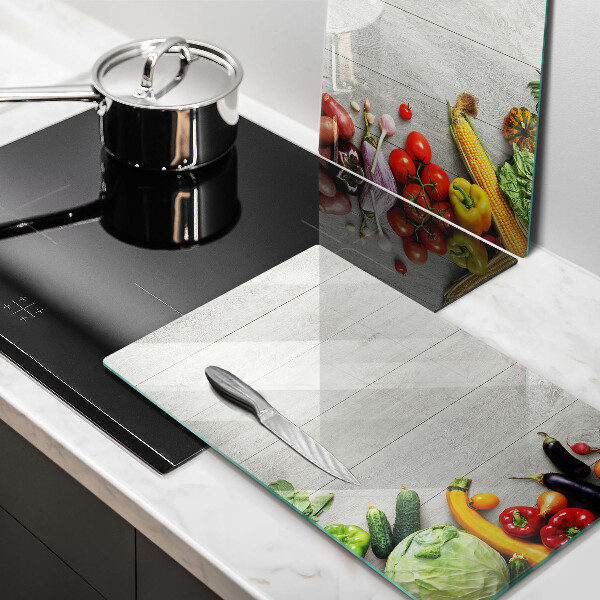 Sklo za varnú dosku Zelenina na doskách