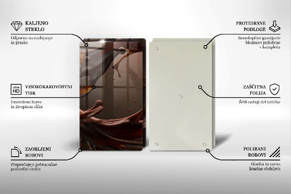 Sklo za varnú dosku Tekutá čokoláda