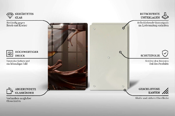 Sklo za varnú dosku Tekutá čokoláda