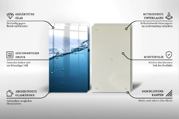 Sklo za varnú dosku Modrá voda