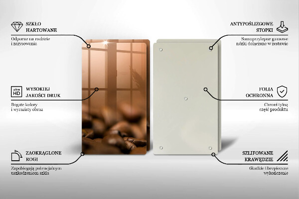 Sklo za varnú dosku Kávové zrná