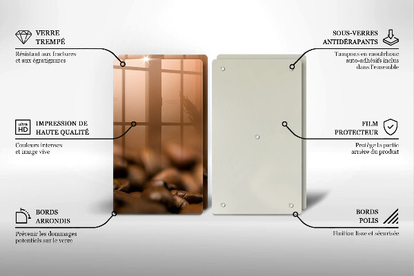 Sklo za varnú dosku Kávové zrná