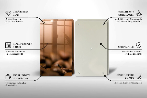 Sklo za varnú dosku Kávové zrná