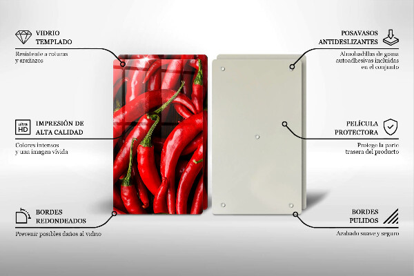Sklo za varnú dosku Horúce čili papričky