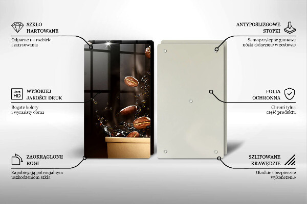 Sklo za varnú dosku Horúce kávové zrná