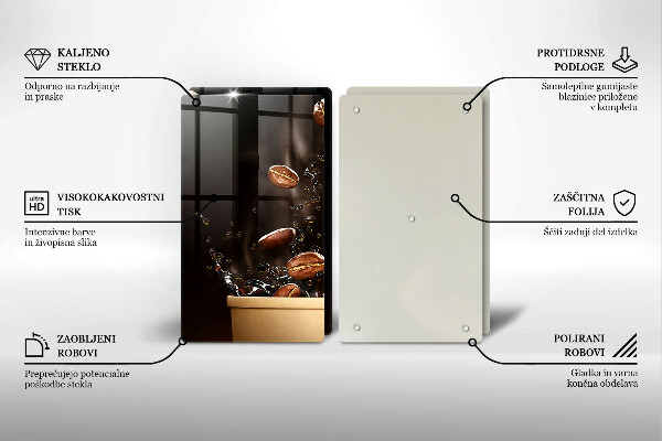 Sklo za varnú dosku Horúce kávové zrná