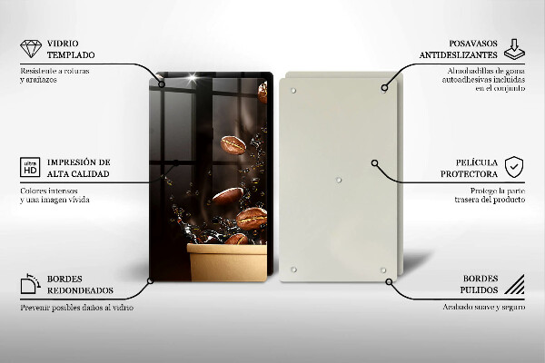 Sklo za varnú dosku Horúce kávové zrná