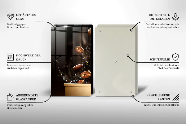 Sklo za varnú dosku Horúce kávové zrná