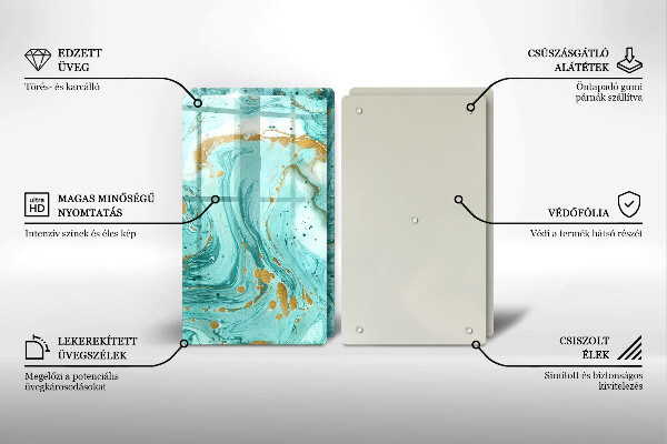 Sklo za varnú dosku Modrá abstrakcia