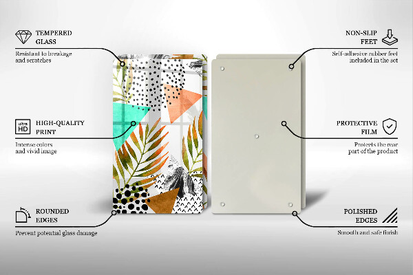 Sklo za varnú dosku Vzor boho listov