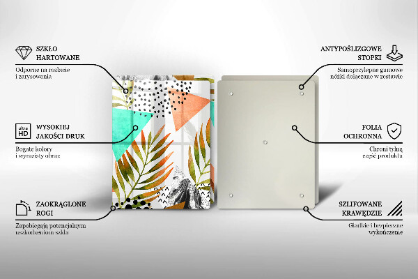 Sklo za varnú dosku Vzor boho listov