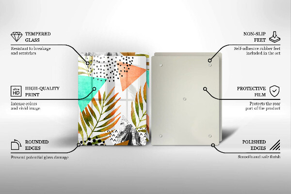 Sklo za varnú dosku Vzor boho listov