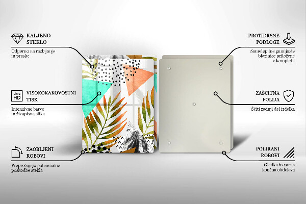 Sklo za varnú dosku Vzor boho listov