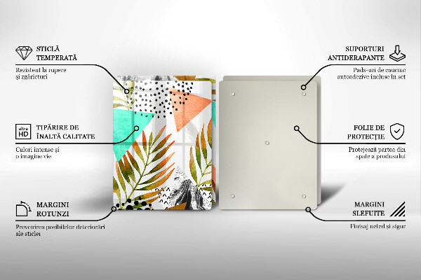 Sklo za varnú dosku Vzor boho listov