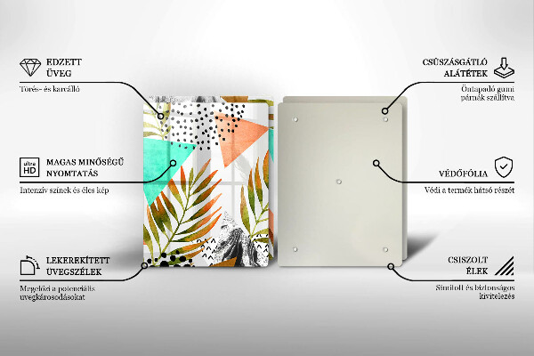 Sklo za varnú dosku Vzor boho listov