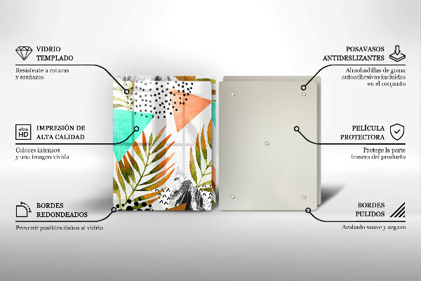 Sklo za varnú dosku Vzor boho listov