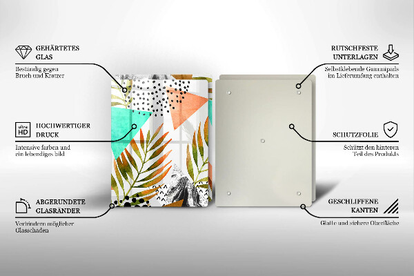 Sklo za varnú dosku Vzor boho listov