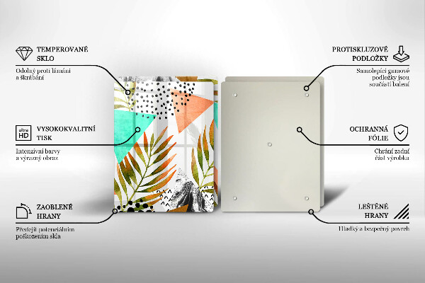 Sklo za varnú dosku Vzor boho listov