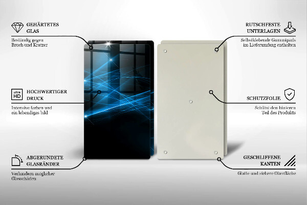 Sklo za varnú dosku Abstraktný modrý dym