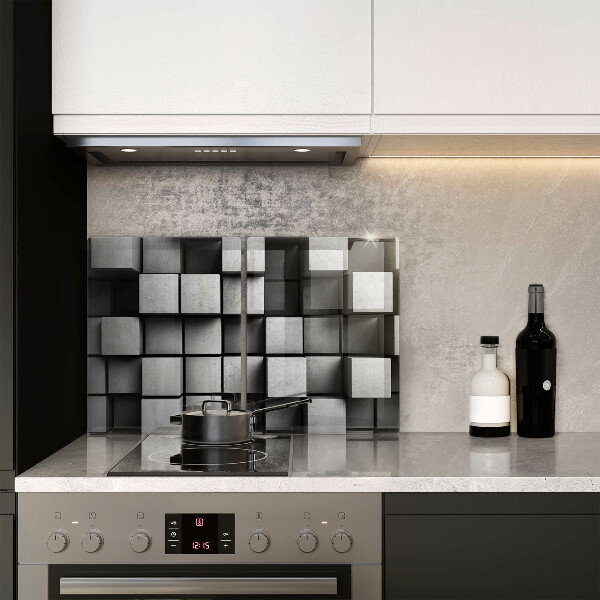 Sklo za varnú dosku Abstraktné 3D štvorce