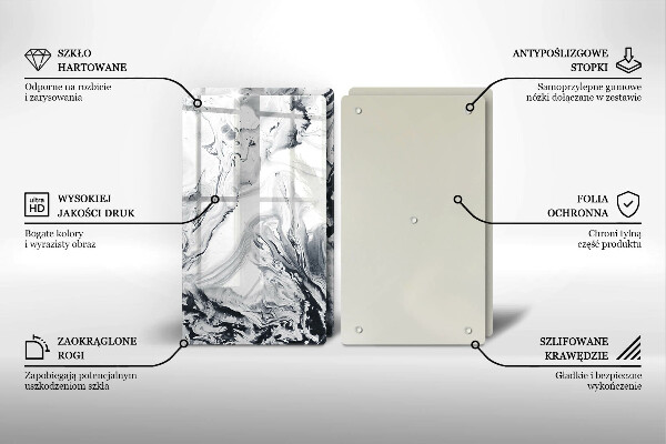 Tvrdené sklo za varnú dosku Atramentová abstrakcia