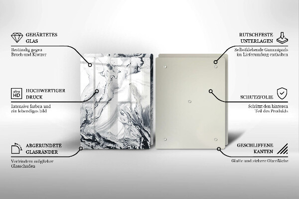 Tvrdené sklo za varnú dosku Atramentová abstrakcia