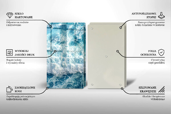 Sklo za varnú dosku Vlny morskej vody