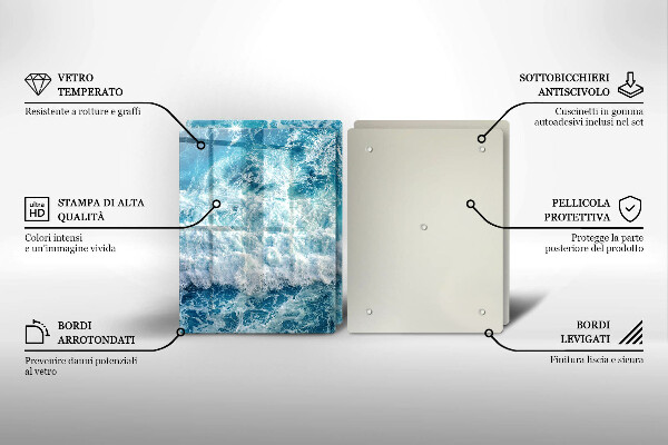 Sklo za varnú dosku Vlny morskej vody