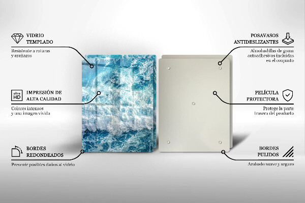 Sklo za varnú dosku Vlny morskej vody