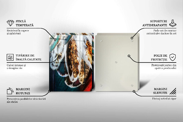 Sklo za varnú dosku Boho vtáčie perie