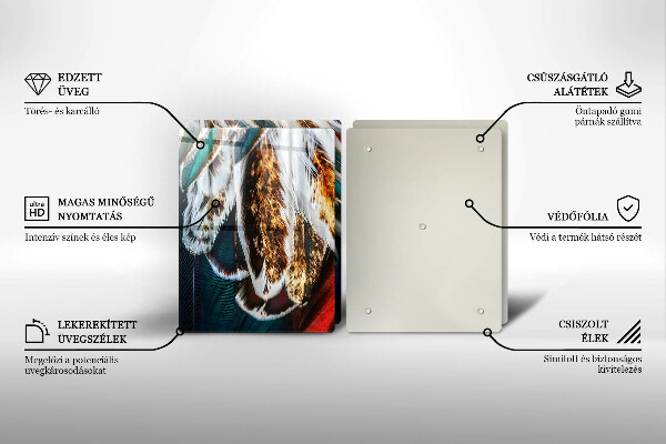 Sklo za varnú dosku Boho vtáčie perie