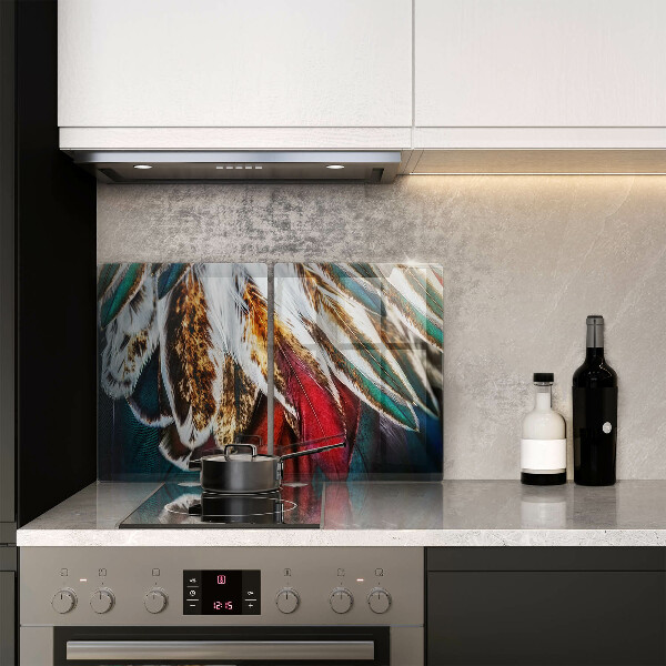 Sklo za varnú dosku Boho vtáčie perie