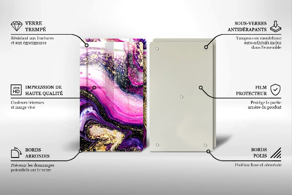 Sklo za varnú dosku Abstraktné prevedenie zlaté