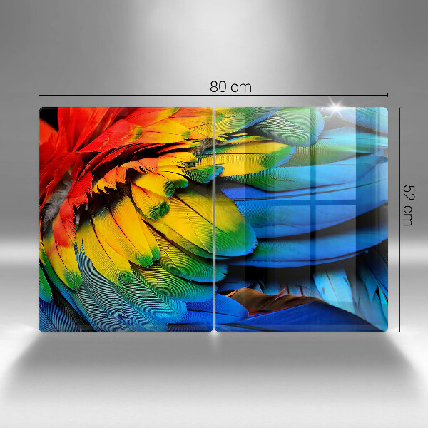 Sklo za varnú dosku Farebné papagájové perie