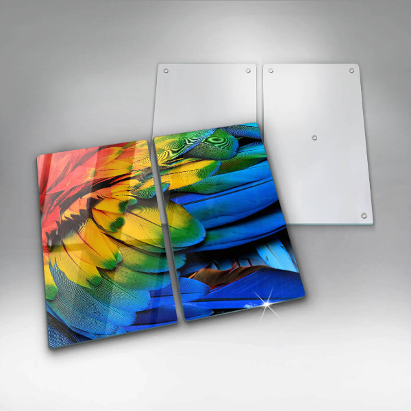 Sklo za varnú dosku Farebné papagájové perie