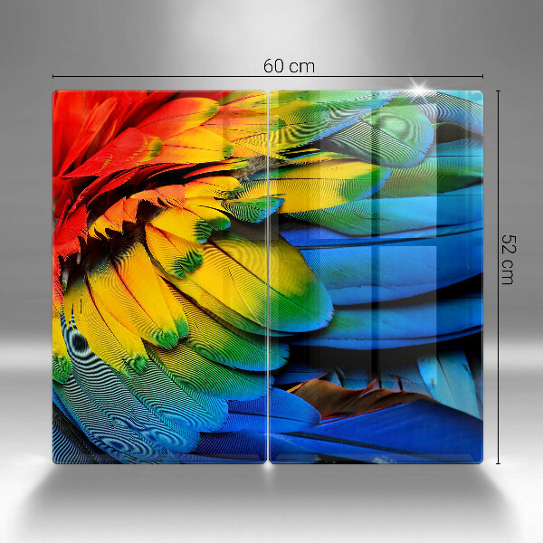 Sklo za varnú dosku Farebné papagájové perie