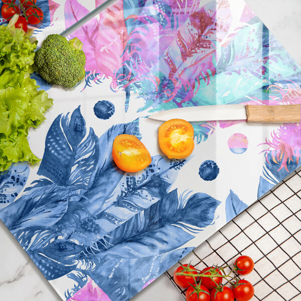 Sklo za varnú dosku Perie boho ilustrácie