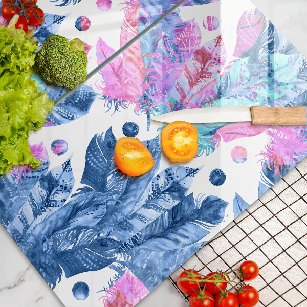 Sklo za varnú dosku Perie boho ilustrácie