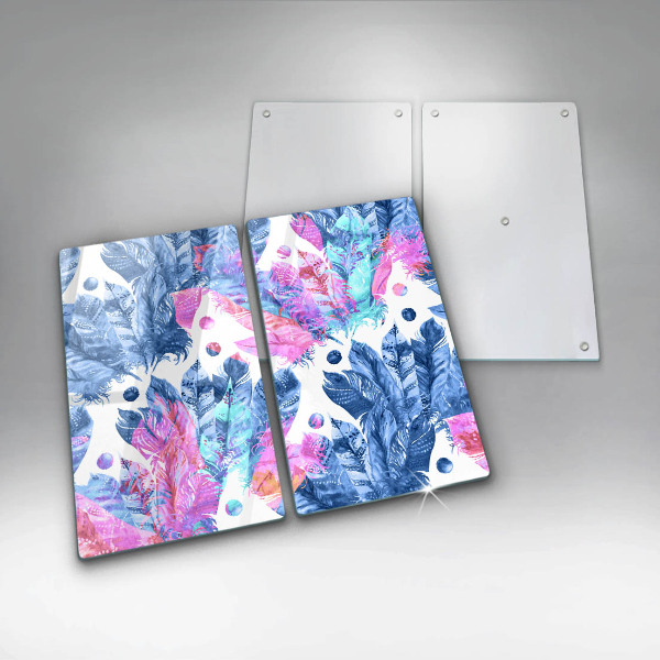 Sklo za varnú dosku Perie boho ilustrácie